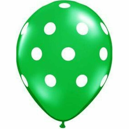TISTHESEASON 11 in. Big Polka Dots Latex Balloon - Emerald Green TI3582561
